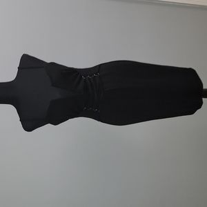 Black Faux Corset Dress